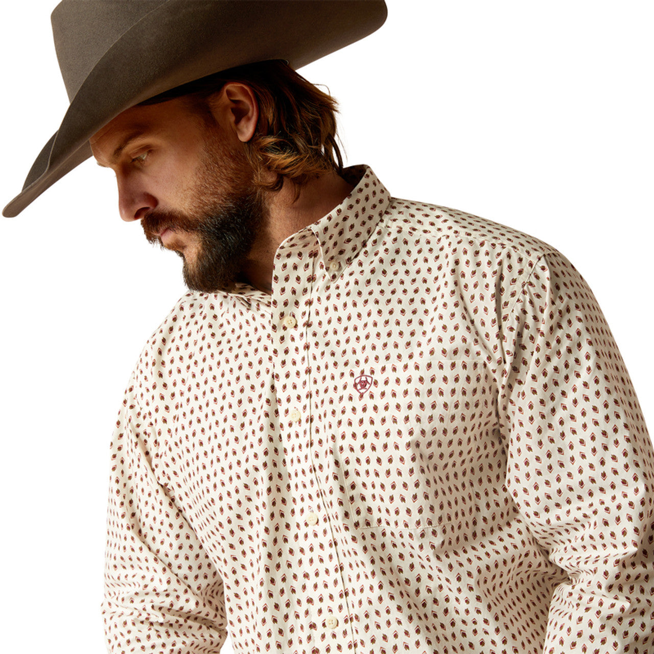 Ariat Shayne Fitted Long Sleeve Shirt Off-White - 2368