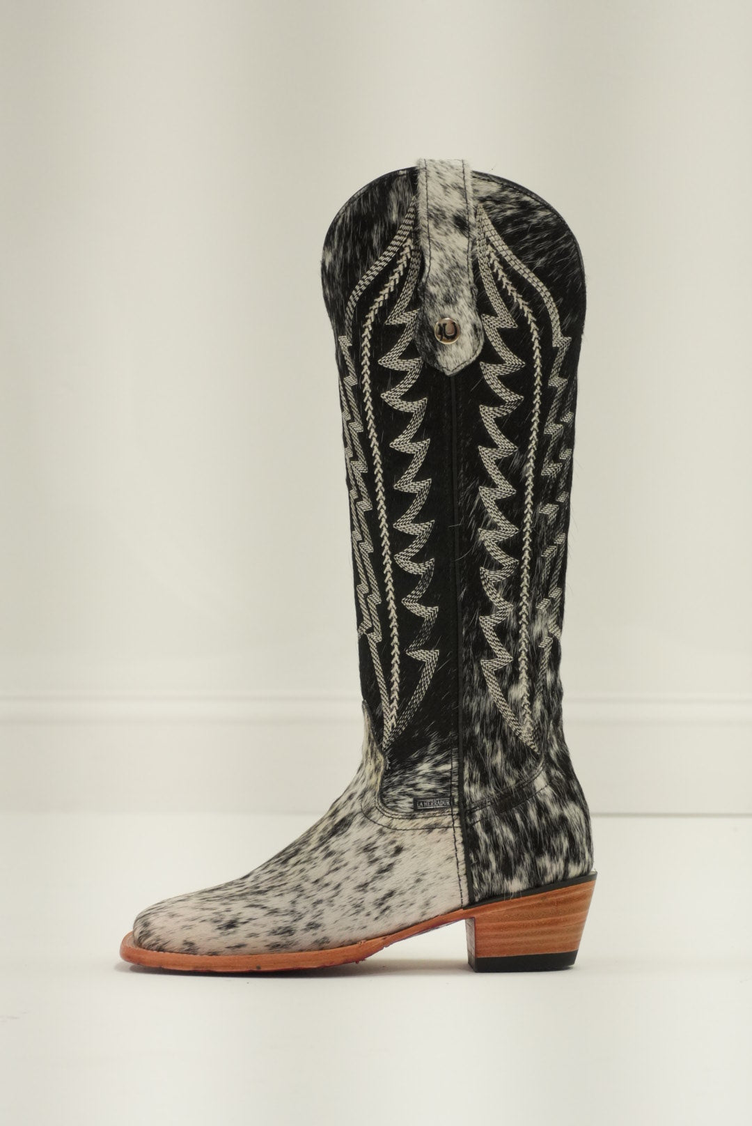 LA HERRADURA WOMEN CARMINA HD COWHIDE BLANCO NEGRO R/B SQ TOE