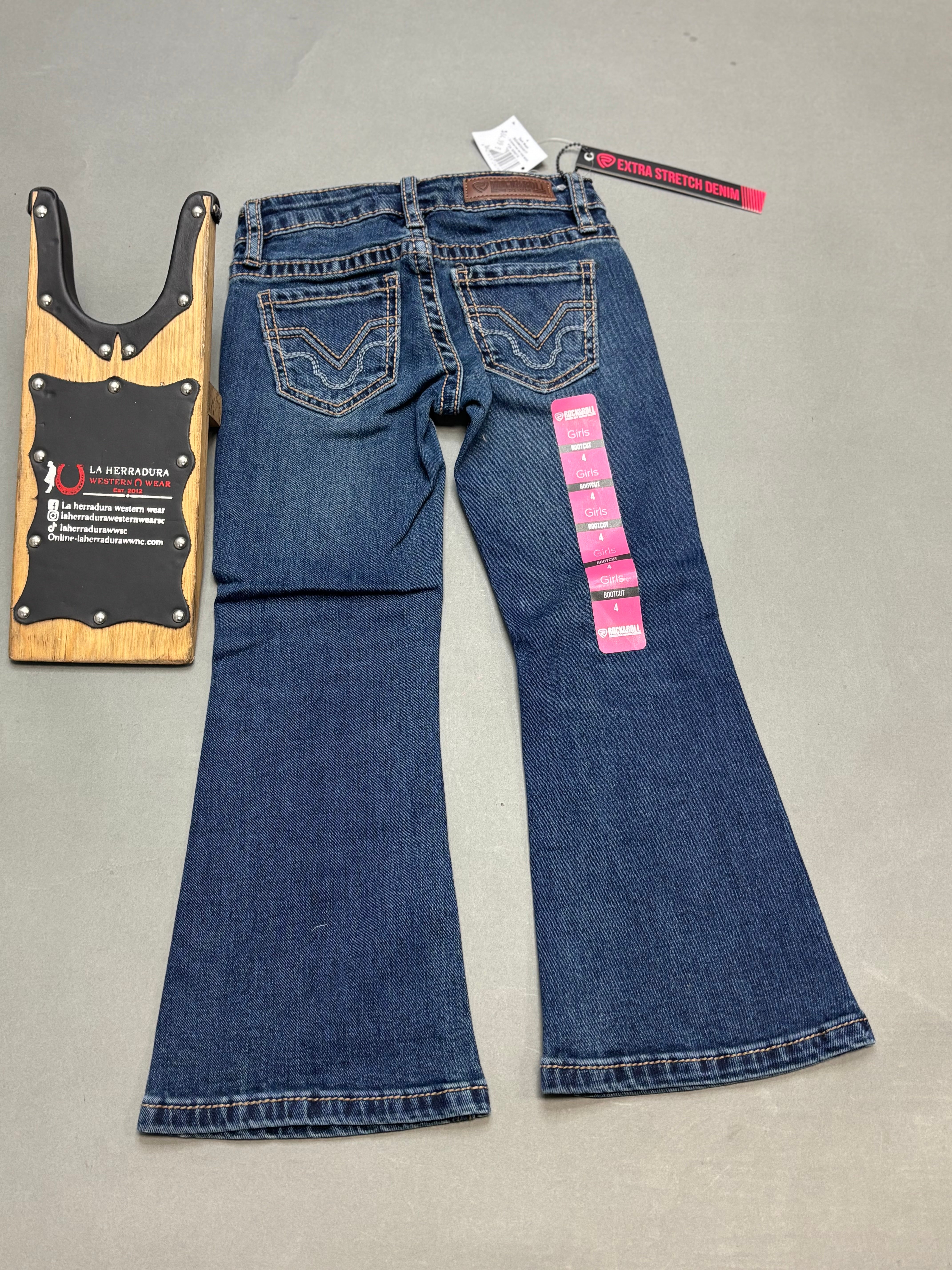 ROCK&ROLL GIRLS BOOTCUT JEANS DARK WASH