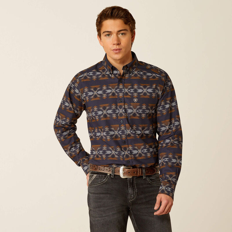 Ariat Tripp Fitted Long Sleeve Shirt Dark Blue - 2365