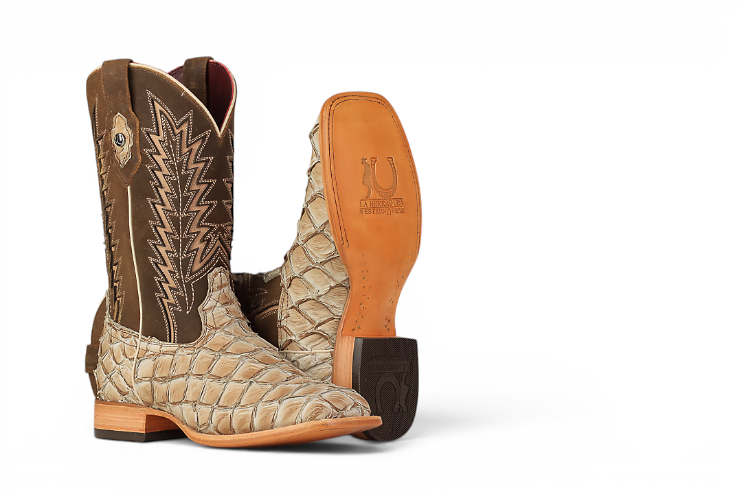 LA HERRADURA LH007 BOTAS DE HOMBRE EXÓTICO-RANCHERA PEZ SAFARI ECLIPSE PUNTA CUADRADA EE