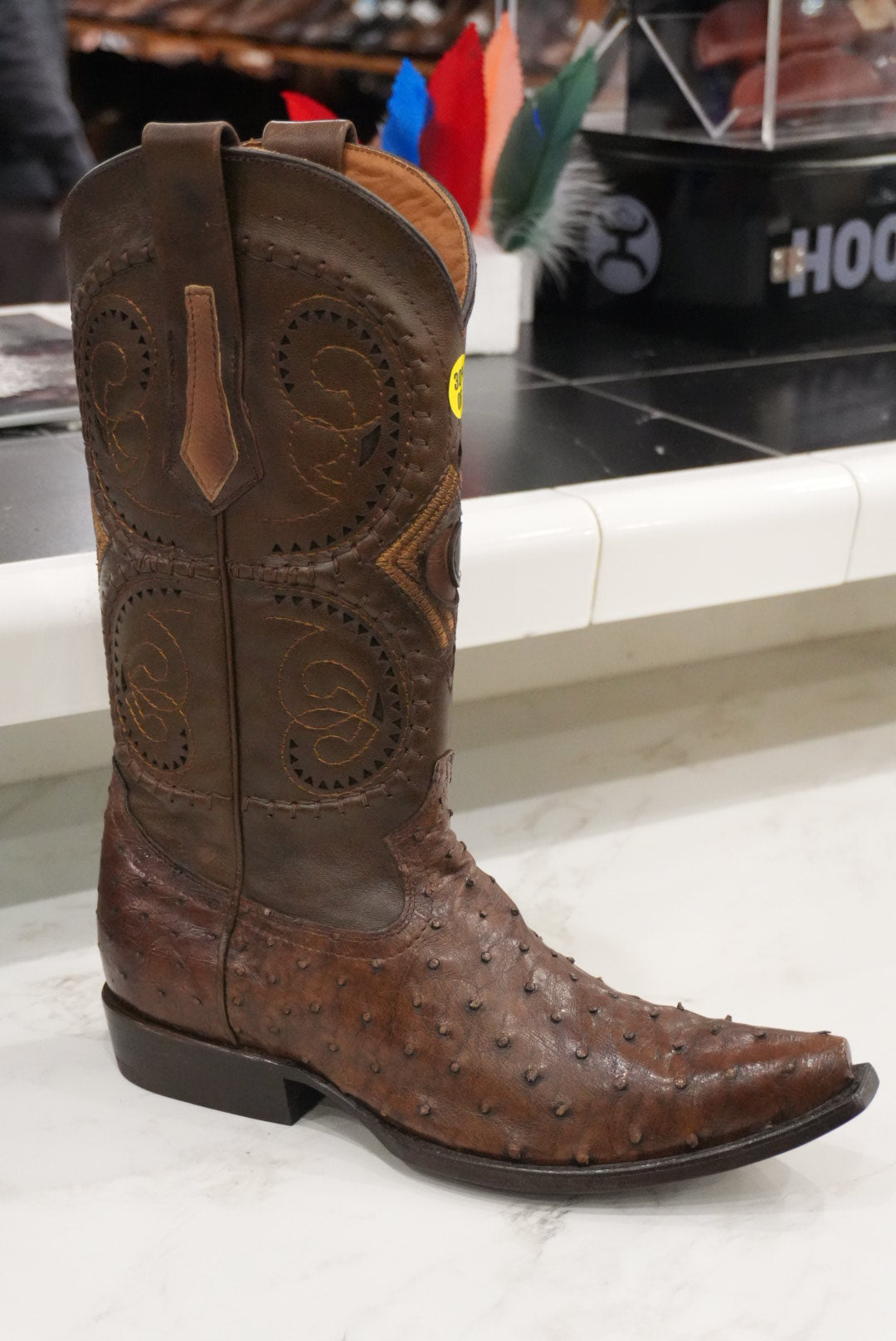 CUADRA BOOT AVESTRUZ BROWN LASER SNIP TOE