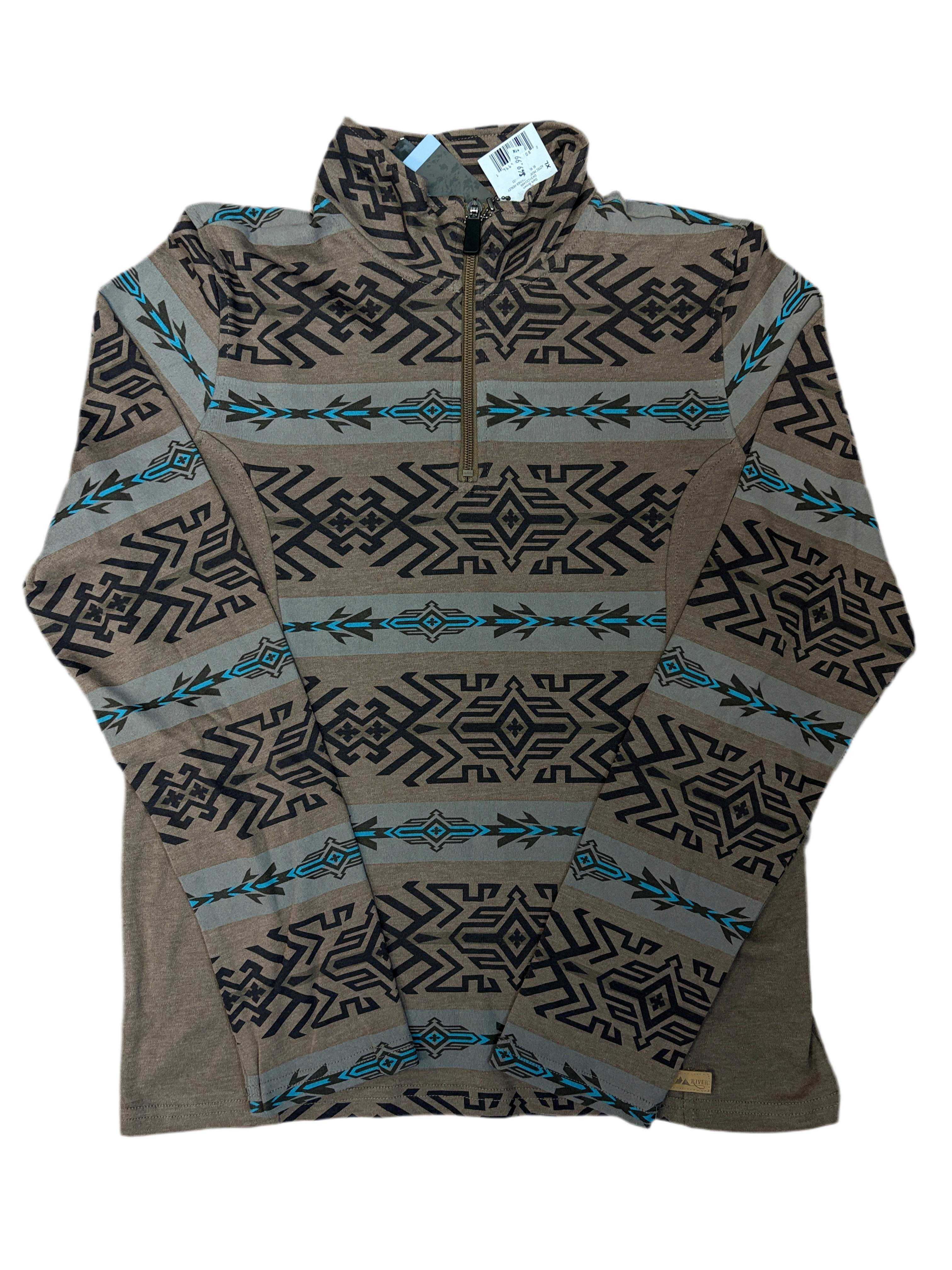 PANHANDLE AZTEC PULLOVER DARK BROWN DK91C01486