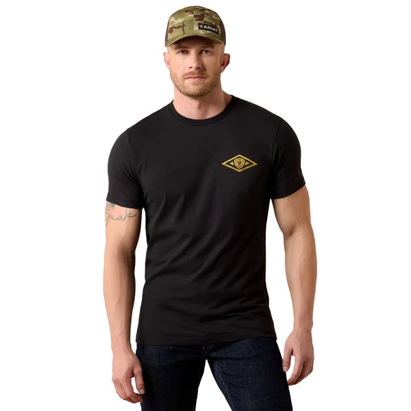 ARIAT MENS FORT KNOX LOCKS SS TSHRT BLACK 10079499