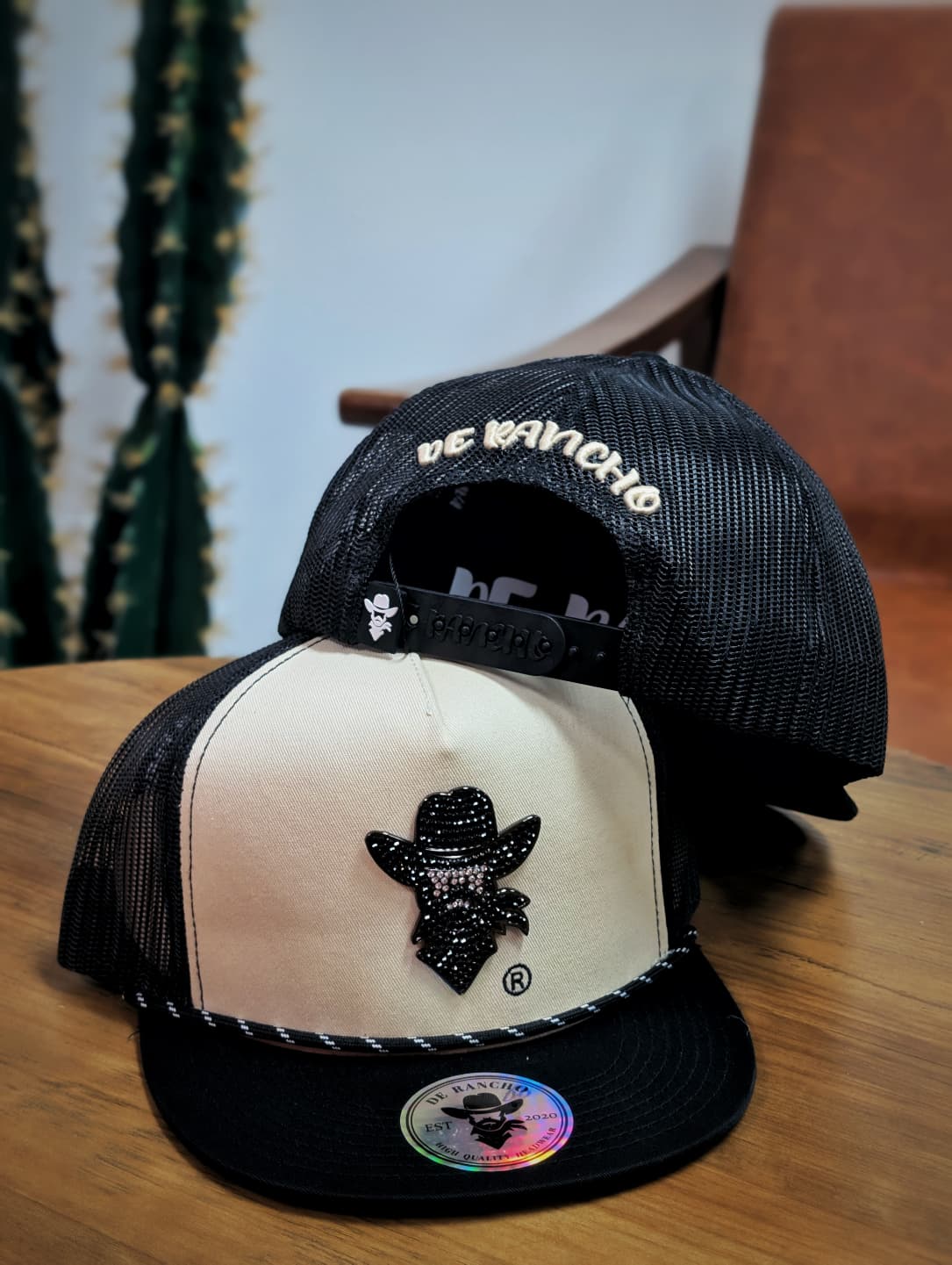 DE RANCHO HATS SNAPBACK CRISTAL RANCHO MADE BEIGE AND BLACK