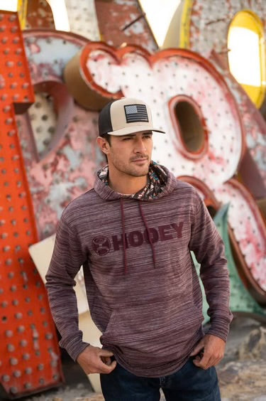 HOOEY MEN HOODIE LACK-UP BURGUNDY LOGO HH1191BU