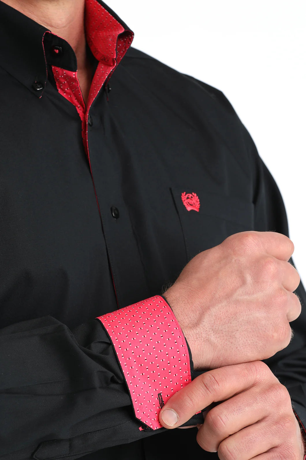 CINCH MENS SHIRT BLACK MTW1106042