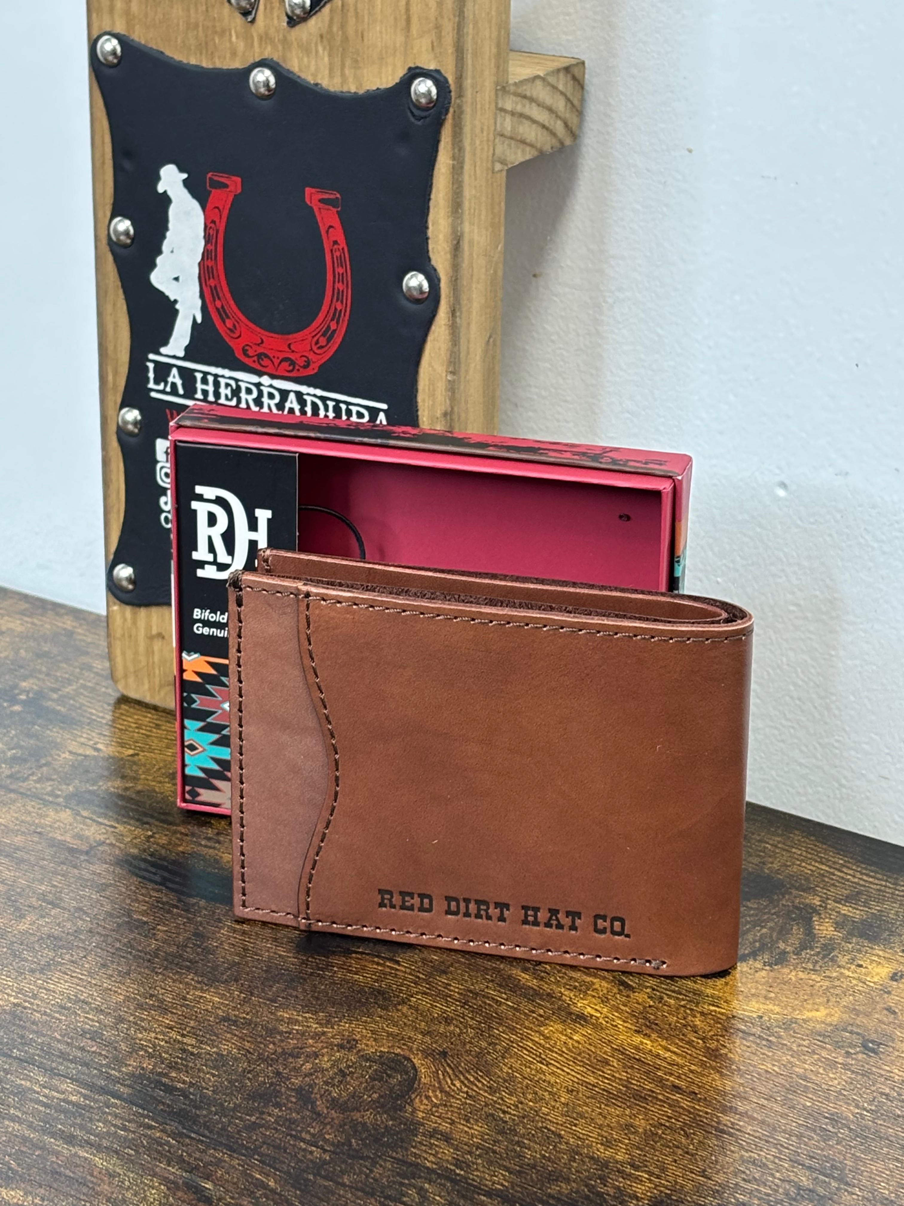 RED DIRT BIFOLD WALLET GENUINE LEATHER AZTEC EMBROIRED DETAIL