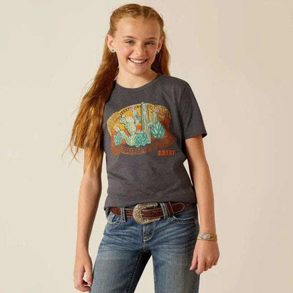CAMISETA ARIAT NIÑAS - GRIS JASPEADO 10051426