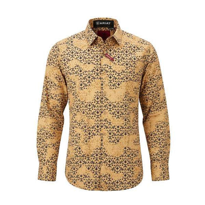 PLATINI MEN SHIRT LONG SLEEVE BEIGE FPL11503