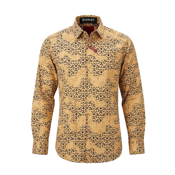 PLATINI MEN SHIRT LONG SLEEVE BEIGE FPL11503