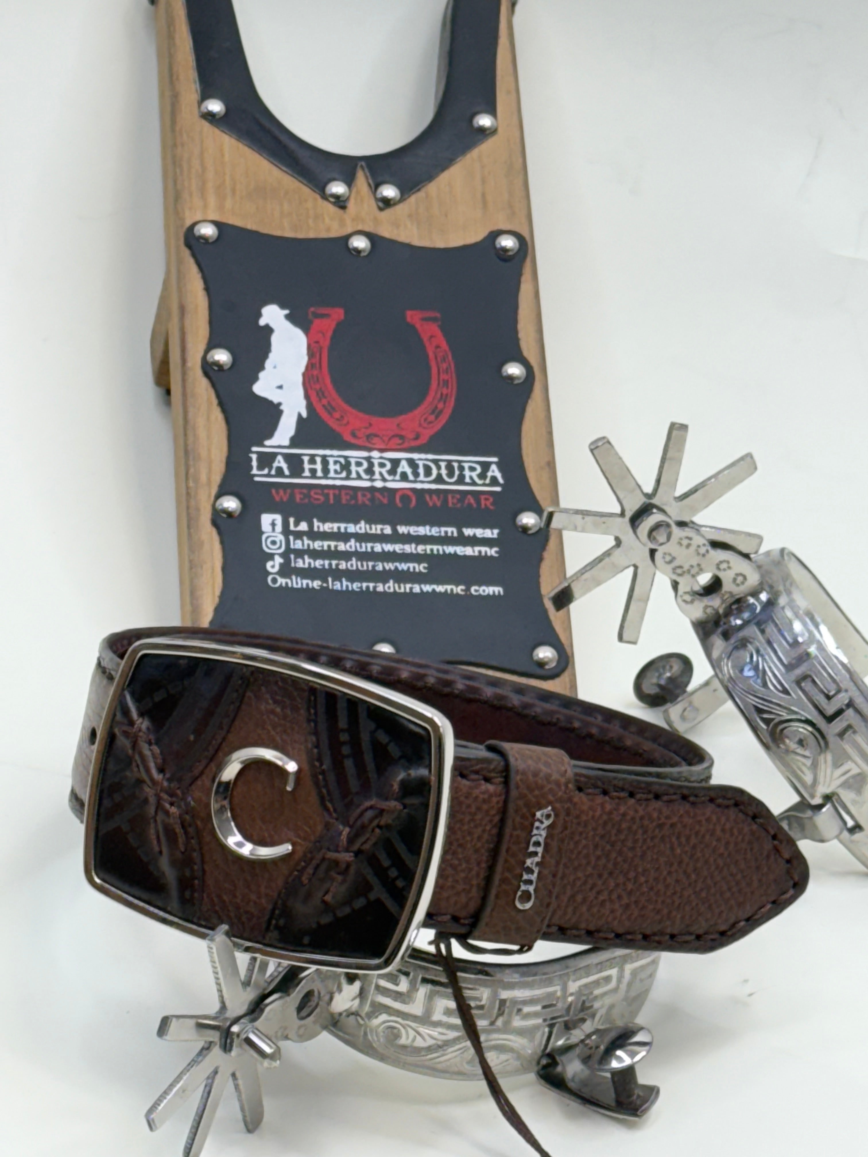 CUADRA ALMOND DEER LASER BELT