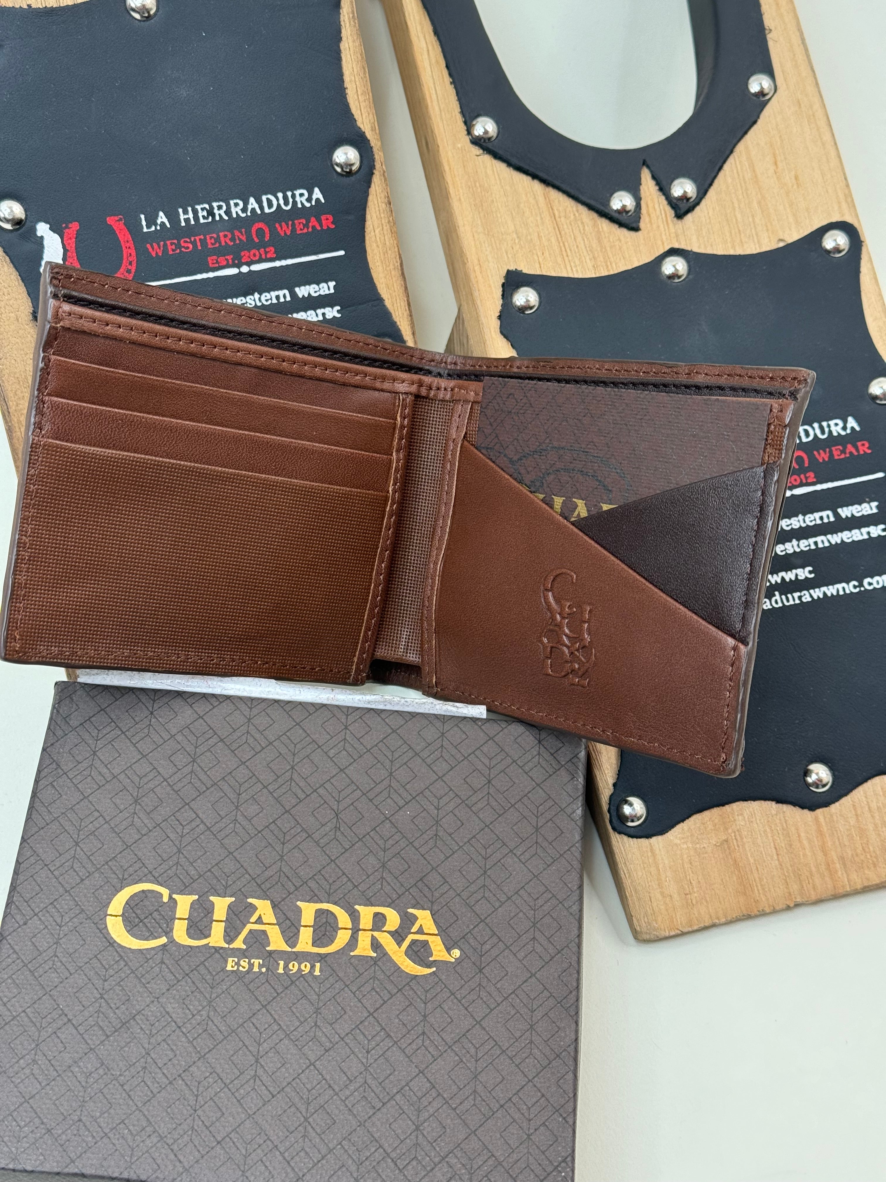 CUADRA EXOTIC CAIMAN BROWN WALLET