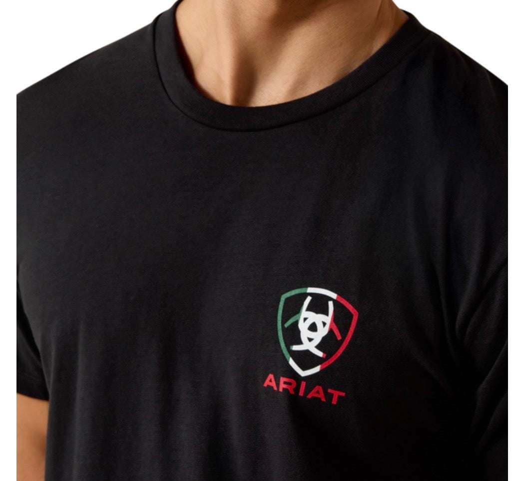 ARIAT MEN T-SHIRT TRES HERRADURAS SS BLACK 10054357 Laherradurawwnc.com