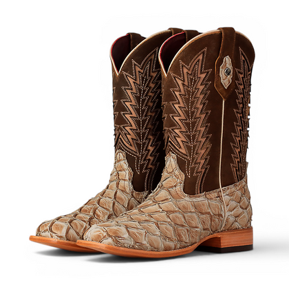 LA HERRADURA LH007 MEN’S BOOTS EXOTIC RANCHERA FISH SAFARI ECLIPSE SQ TOE EE
