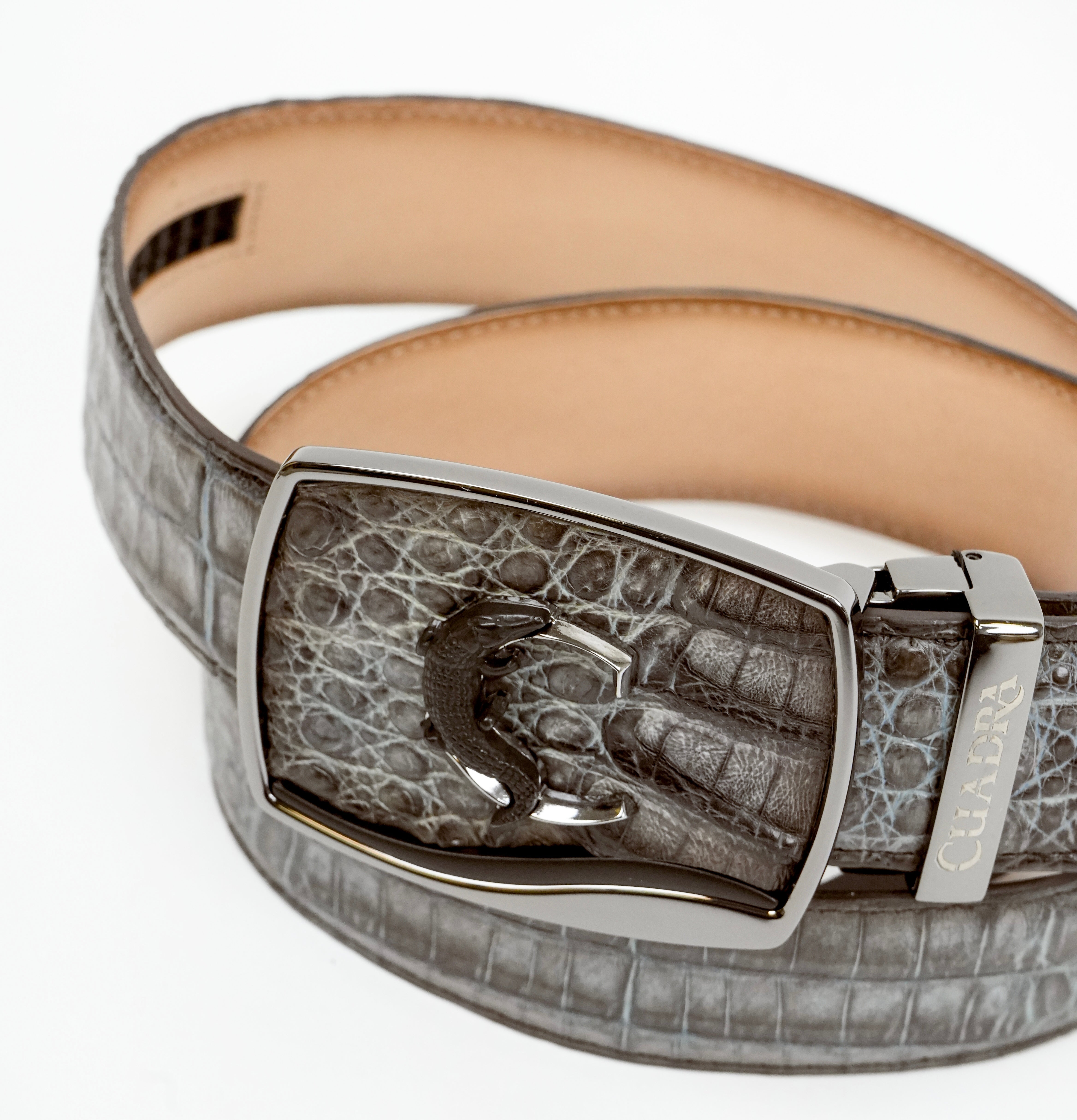 CUADRA GREY CAIMAN BELT FUSCUS STRAUSS GRIS -BC481