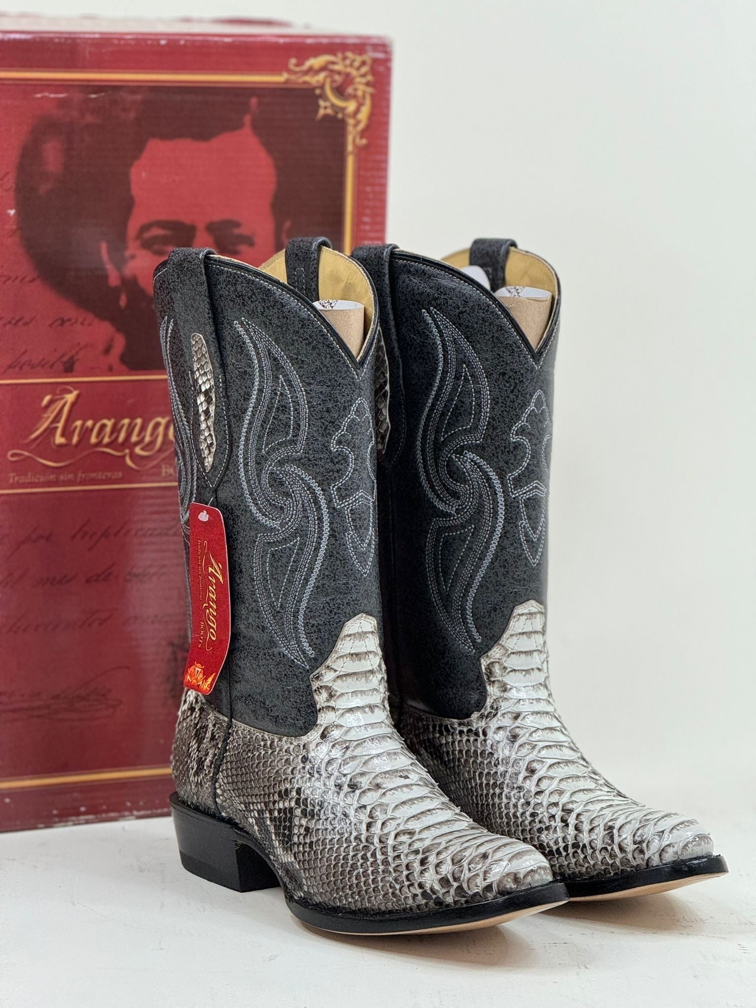 ARANGO BOOTS SEMI-OVAL EXOTIC PYTHON NATURAL