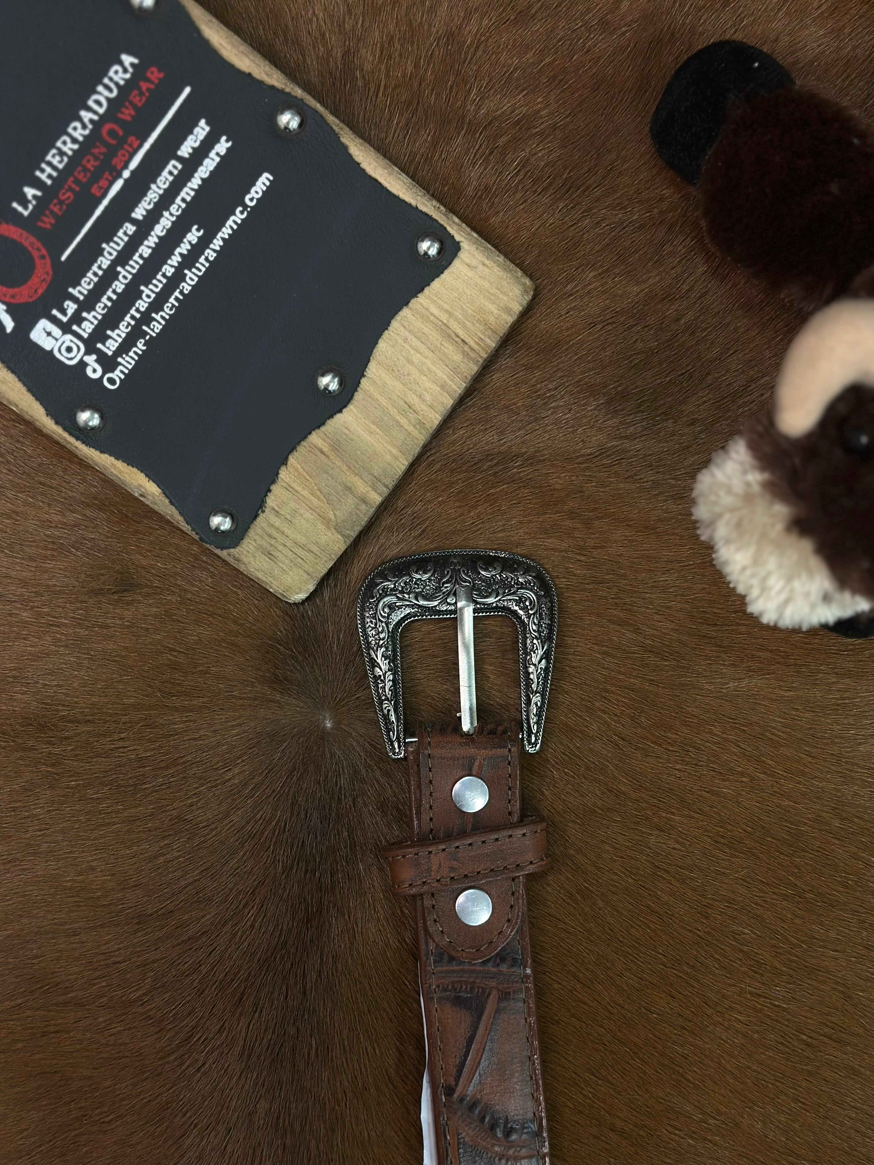 KIDS COGNAC CAIMAN CROCODILE BELT-25911779