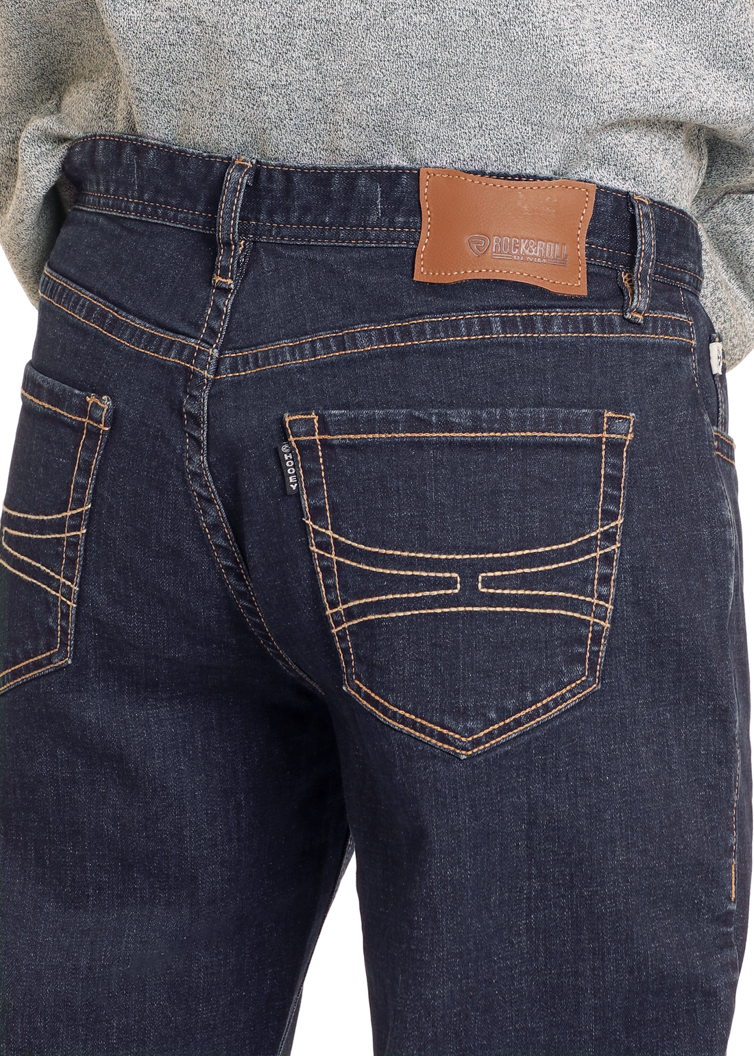 HOOEY  ROCK&ROLLRELAXED FIT STACKABLE BOOTCUT JEANS - DARK WASH