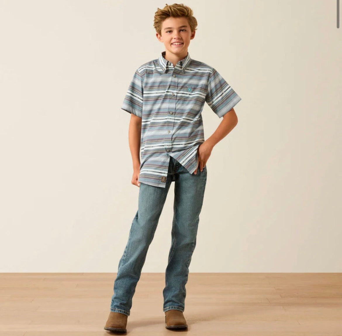 ARIAT KIDS SHIRT- BOYS EXCALIBUR SERAPE STRIPE 10071621