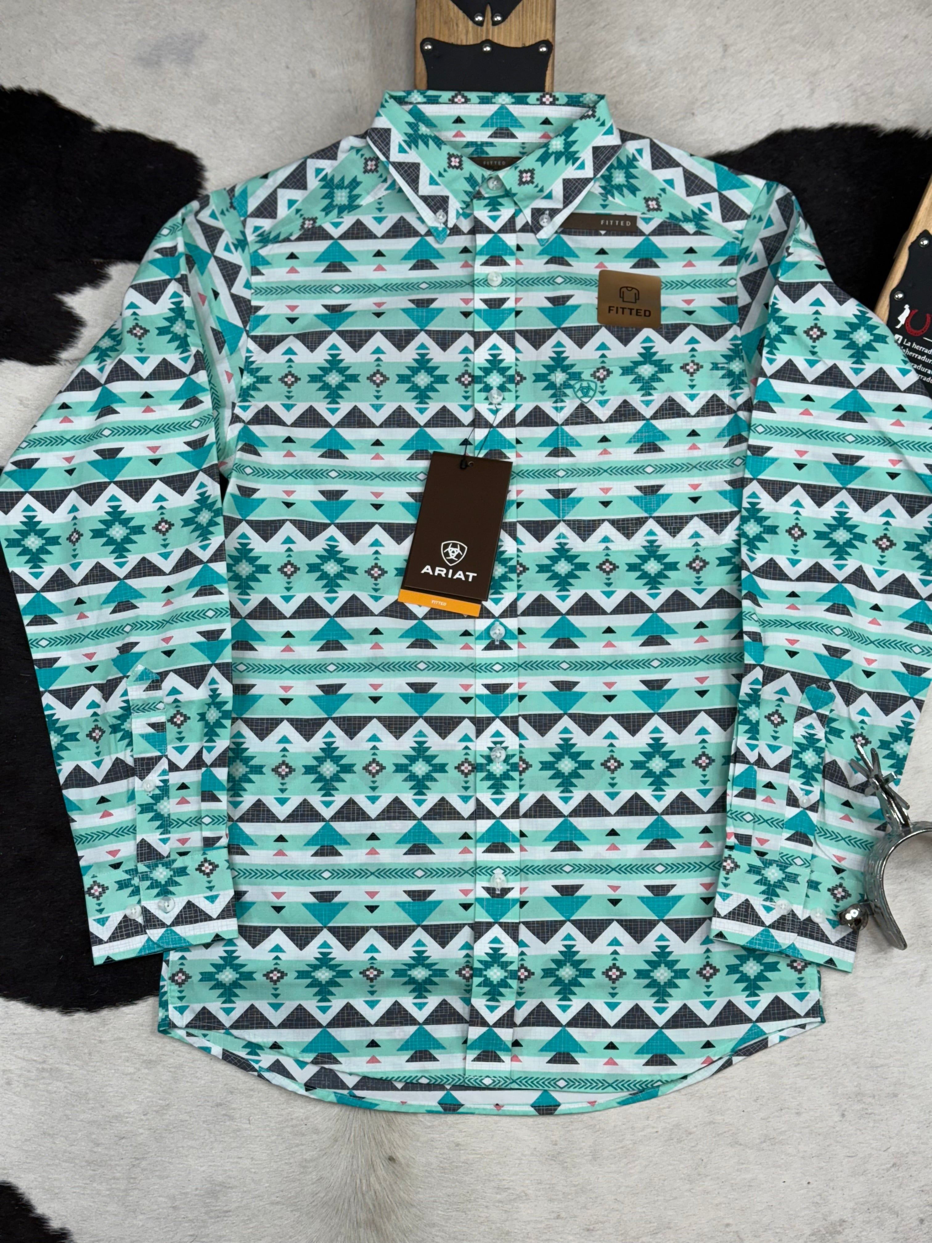 ARIAT JACEY TURQUOISE LONG SLEEVE SHIRT