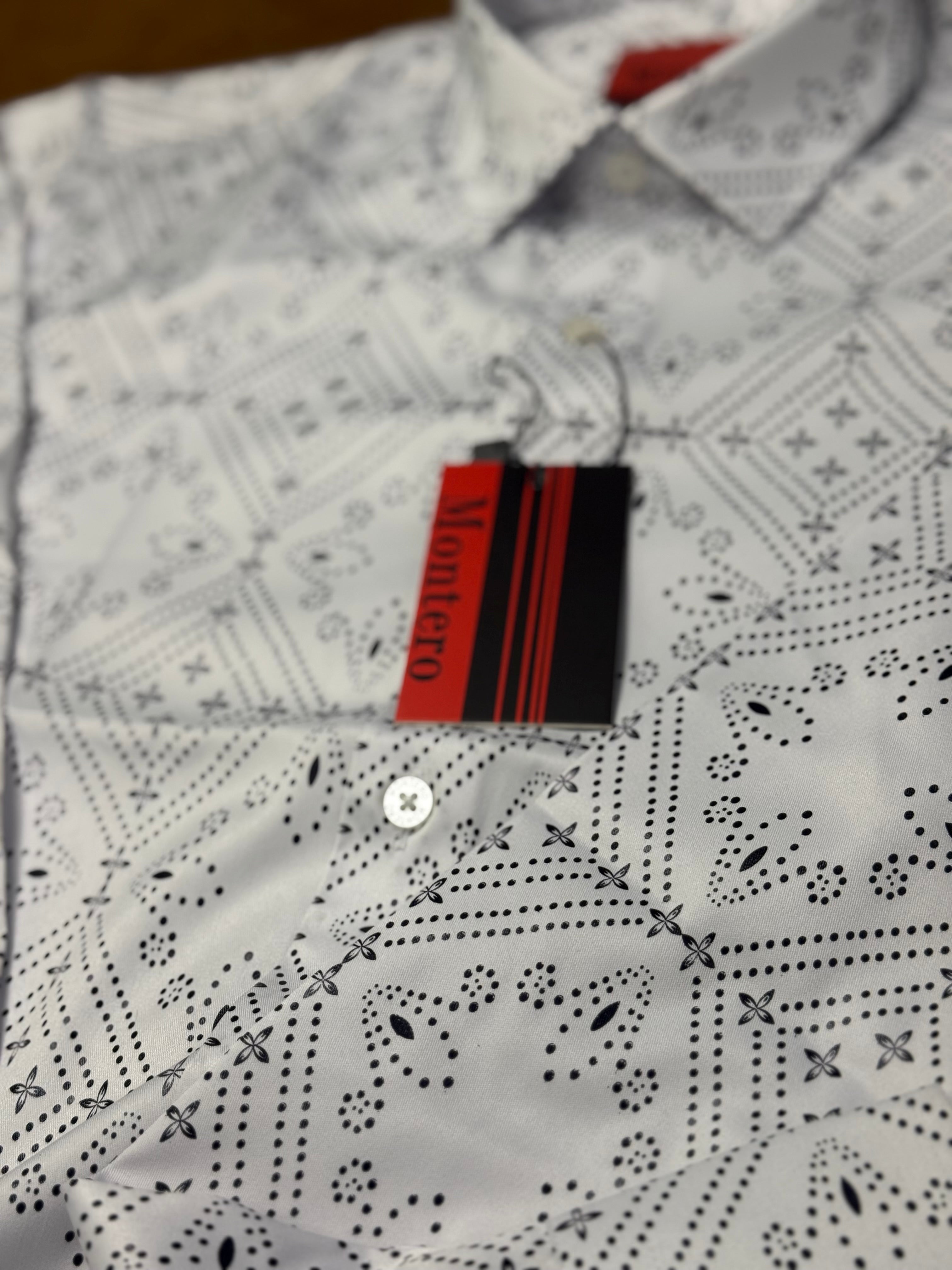 MONTERO MEN DRESS WHITE AND BLACK-52397