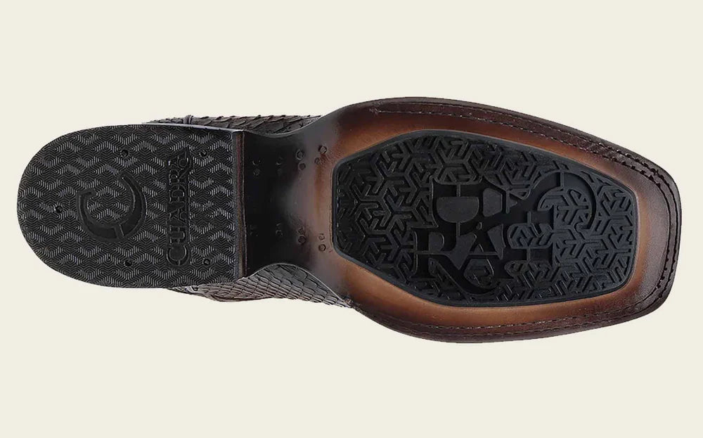 CUADRA BOOT PYTHON MAVERICK/CAFE EMBROIDERY & LASER WOVEN SQUARE TOE CU978