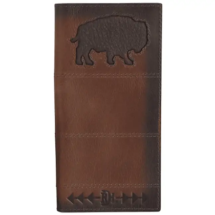 RED DIRT BISON BROWN GENUINE LEATHER RODEO WALLET- 24170876W12