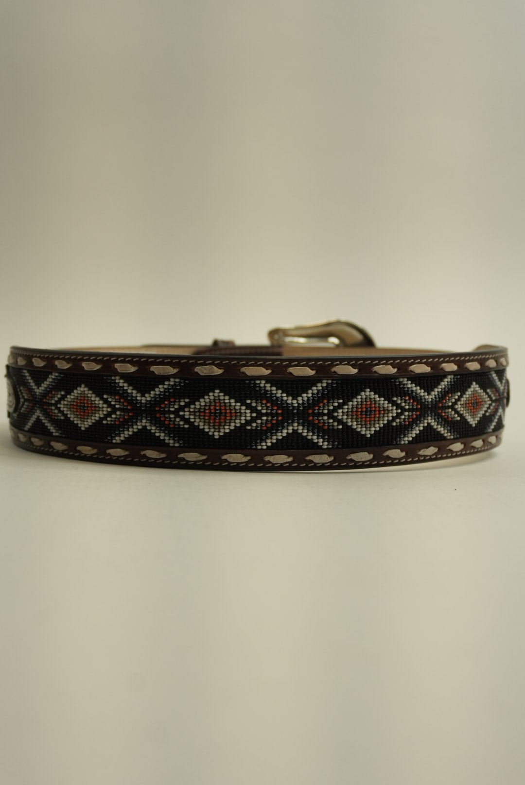 LA HERRADURA BELT AZTEC BROWN/ NAVY BLUE WITH ORANGE NEW DESIGN