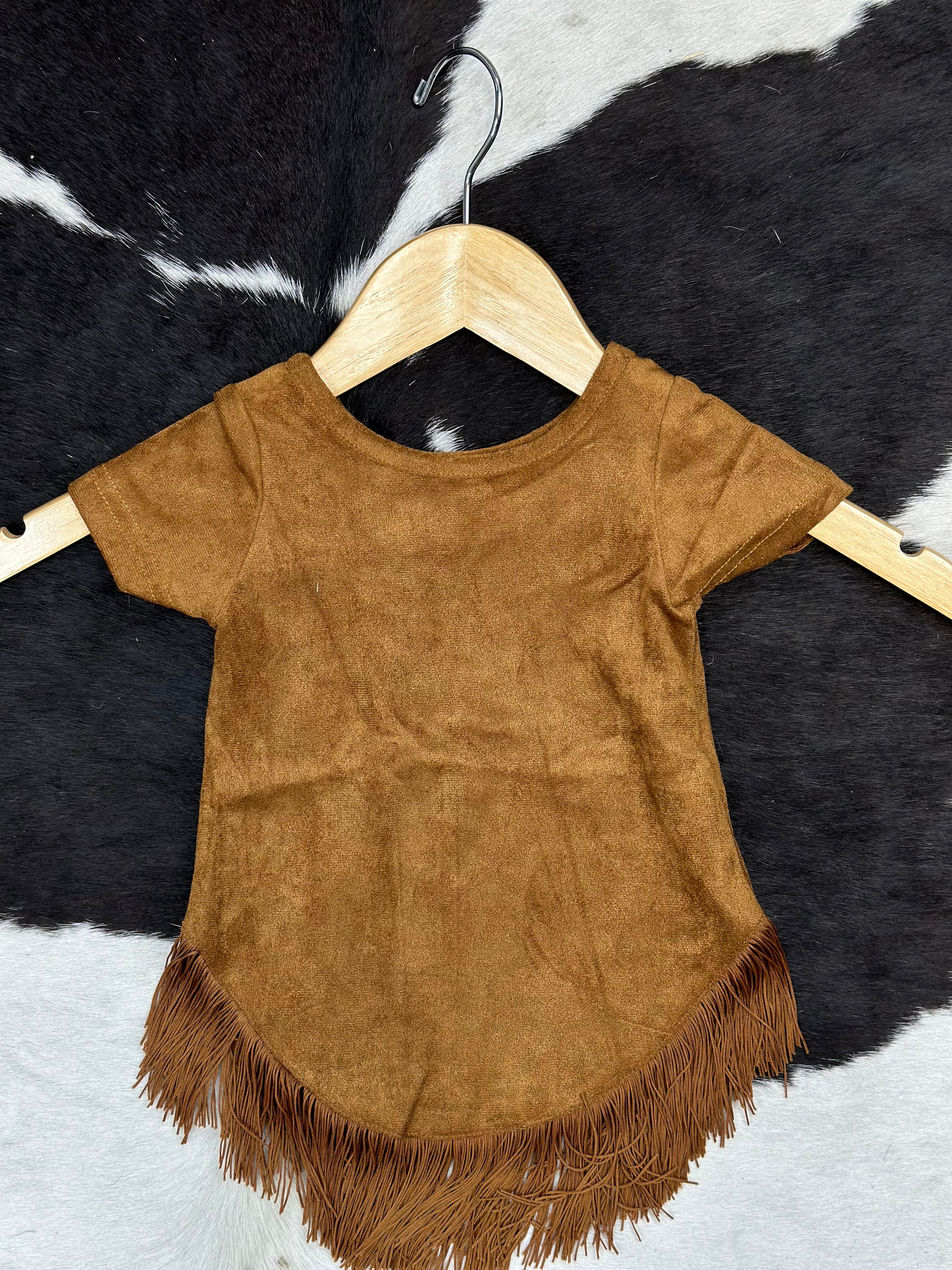 SHEA BABY BROWN SUEDE DRESS FRINGE