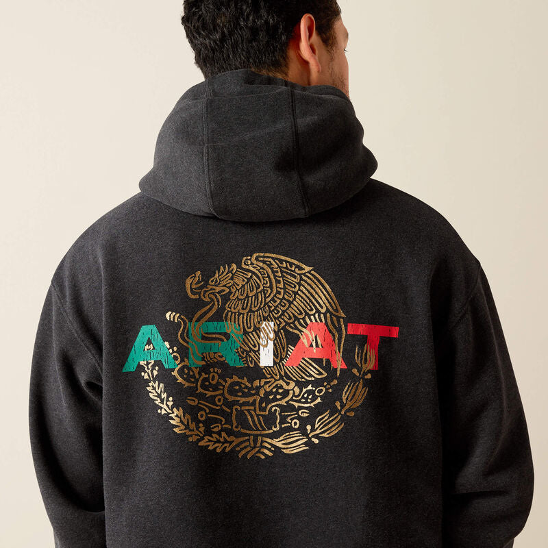 Ariat Mexico Flag Lockup Hood Black Heather - 1998