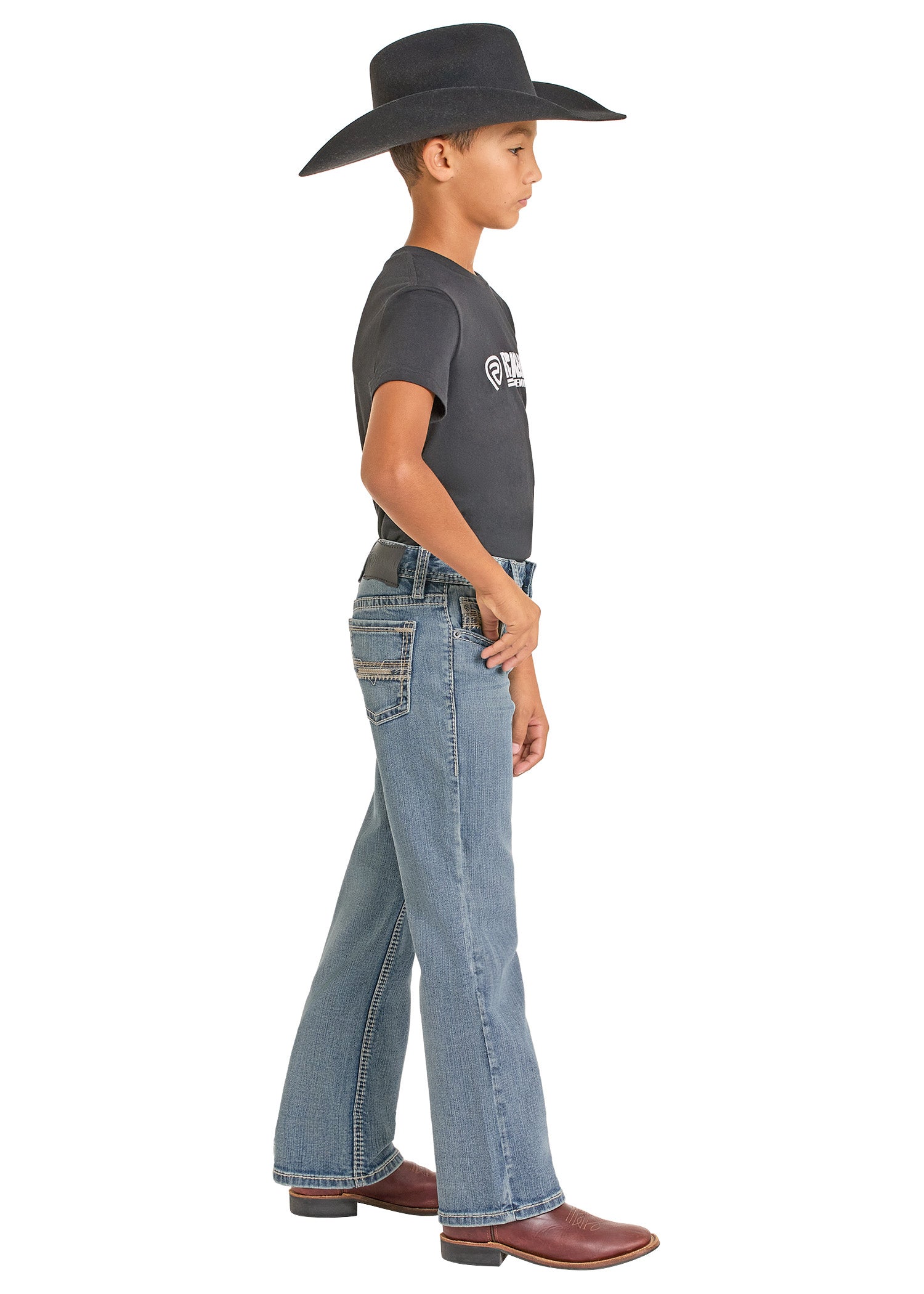 ROCK&ROLL BOY JEAN FEATHER STITCH EMB-BB0BD07361