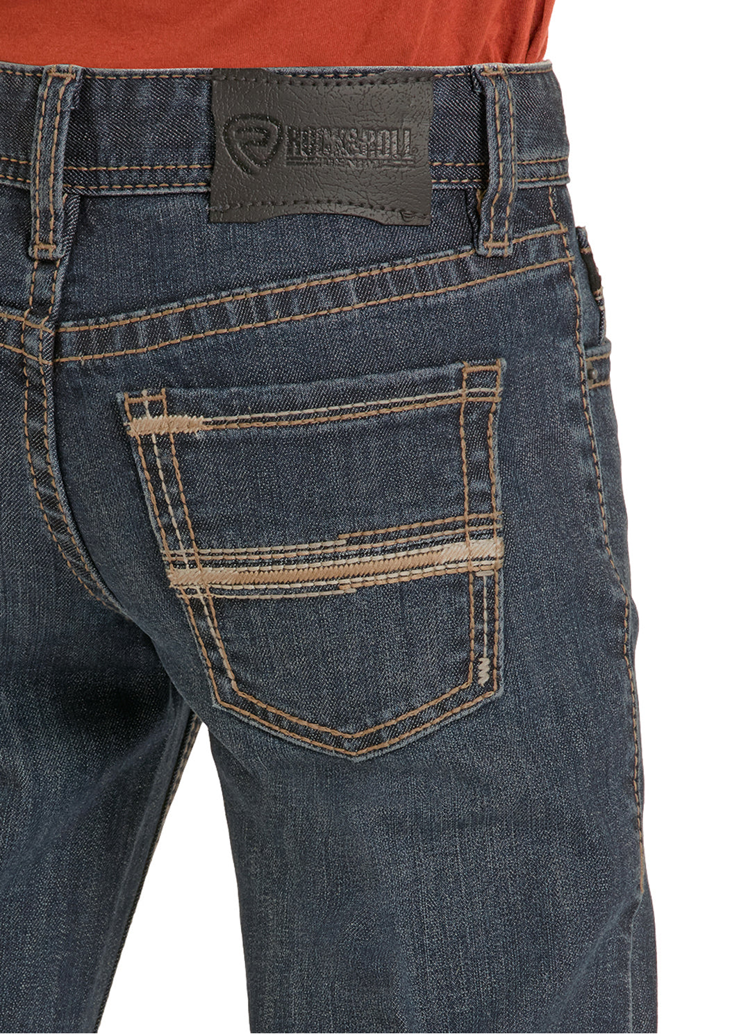ROCK&ROLL JEANS KIDS DARK VINTAGE ROPE STITCH EMB BOOTCUT BB0BD09118