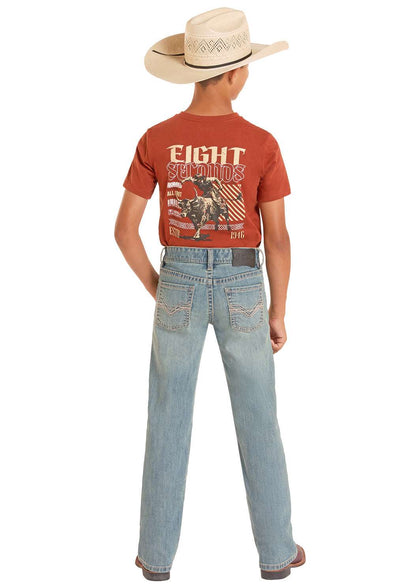 ROCK&ROLL JEANS KIDS LIGHT VINTAGE STEP STITCH EMB BOOTCUT BB0BD09119