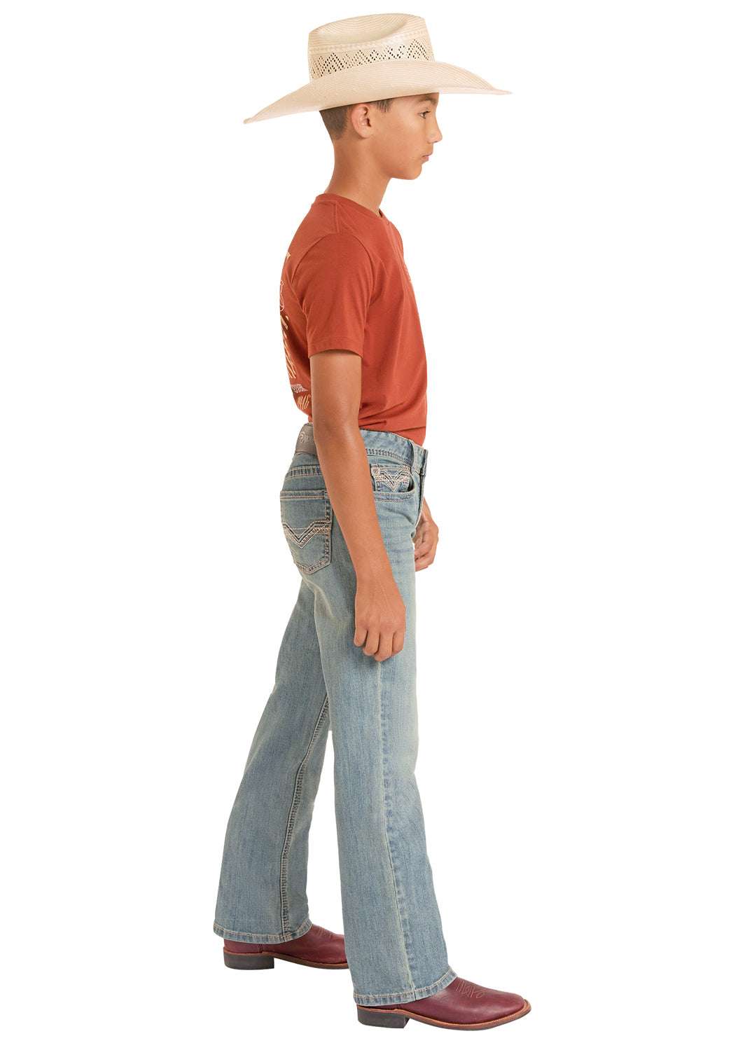 ROCK&ROLL JEANS KIDS LIGHT VINTAGE STEP STITCH EMB BOOTCUT BB0BD09119 Laherradurawwnc.com