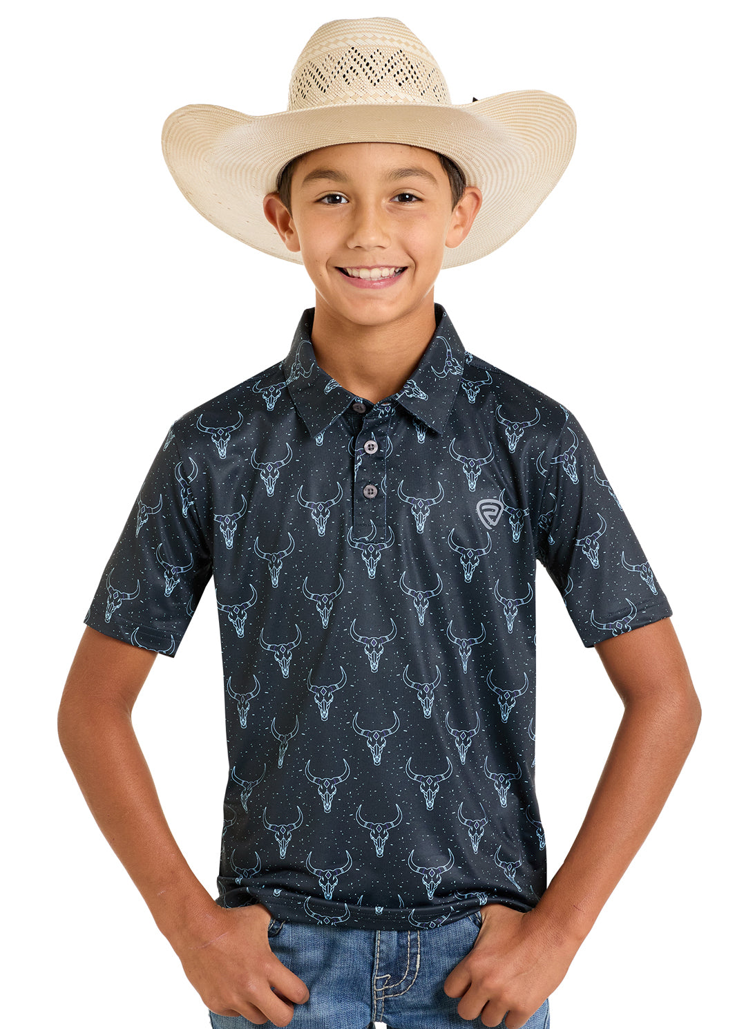 ROCK&ROLL NEW BOYS LONGHORN POLO CHILD BLACK BB51T06629