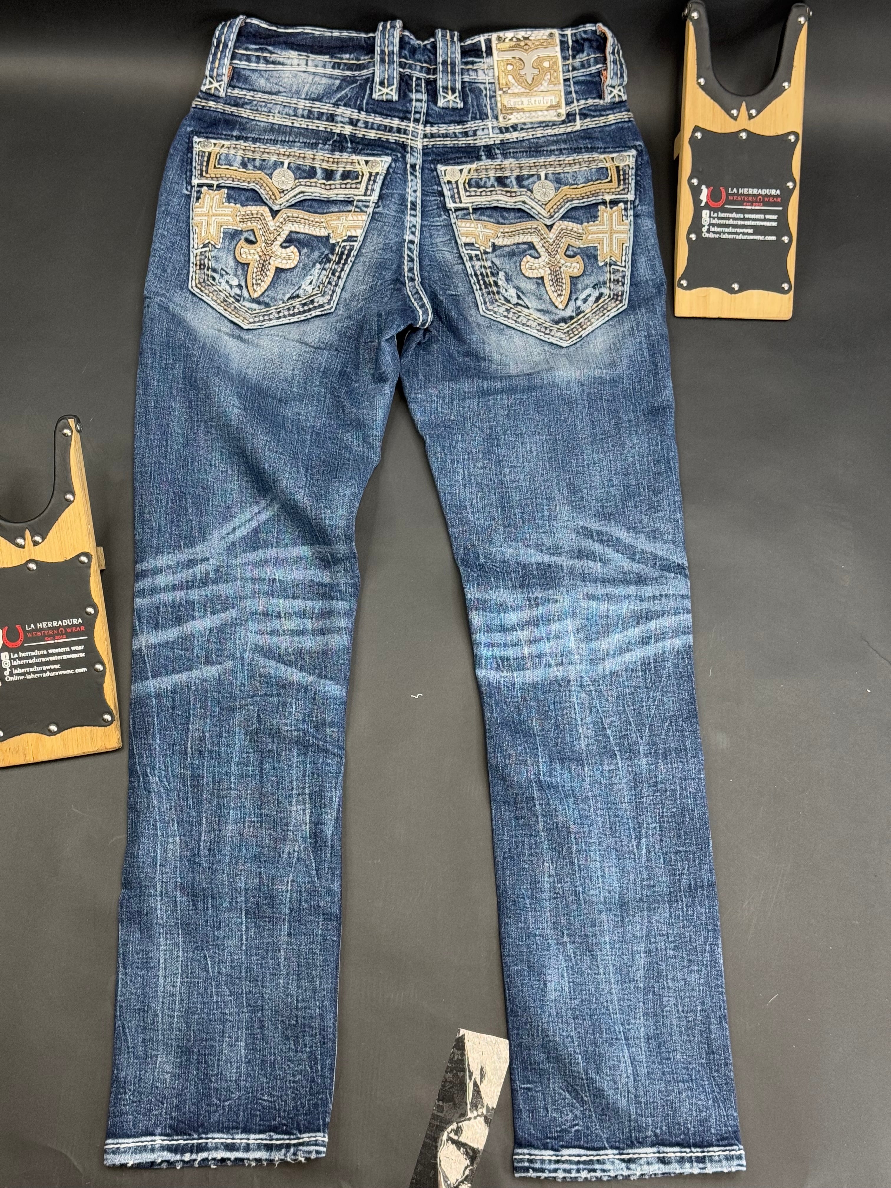 ROCK REVIVAL MYRON STRAIGHT MENS JEANS