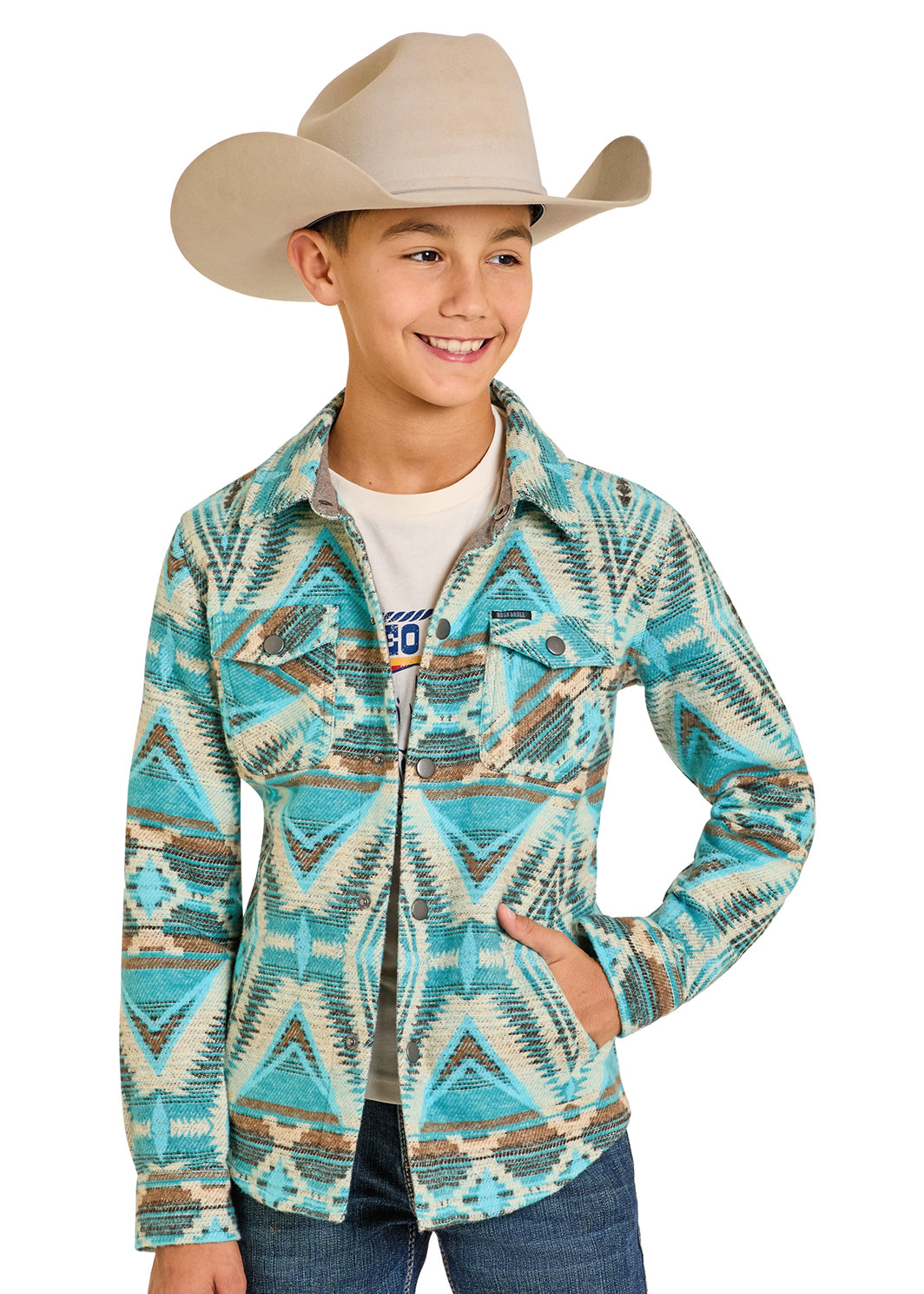 ROCK & ROLL BOYS AZTEC JACQUARD SHACKET  BB92C07677