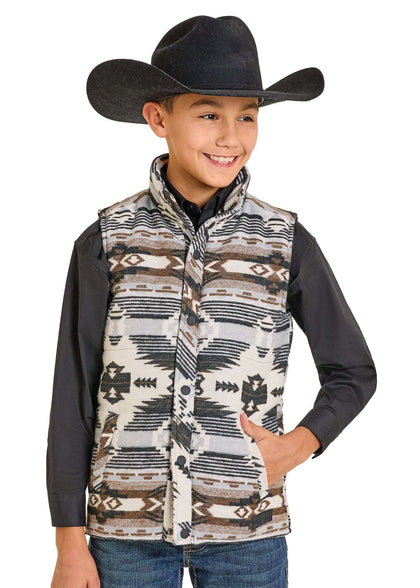 ROCK&ROLL  DENNIM BOYS GREY VEST RR AZTEC VEST BB98C06716