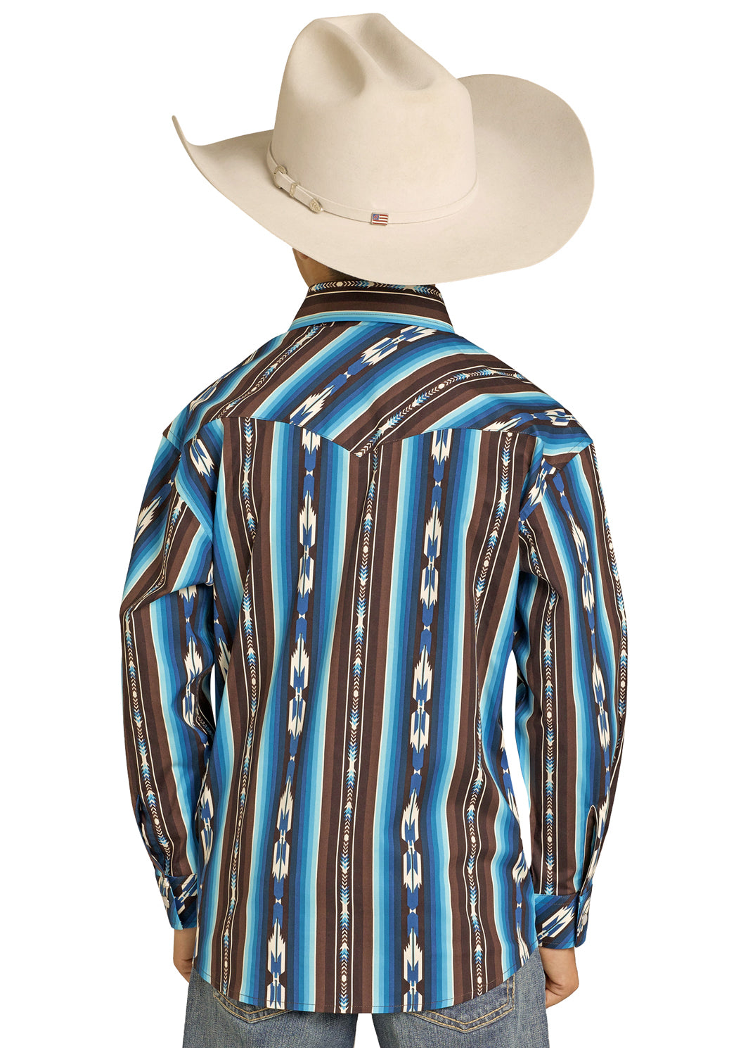 ROCK&ROLL KIDS RR STRIPE PRINTED LS TEAL BBN2S07649