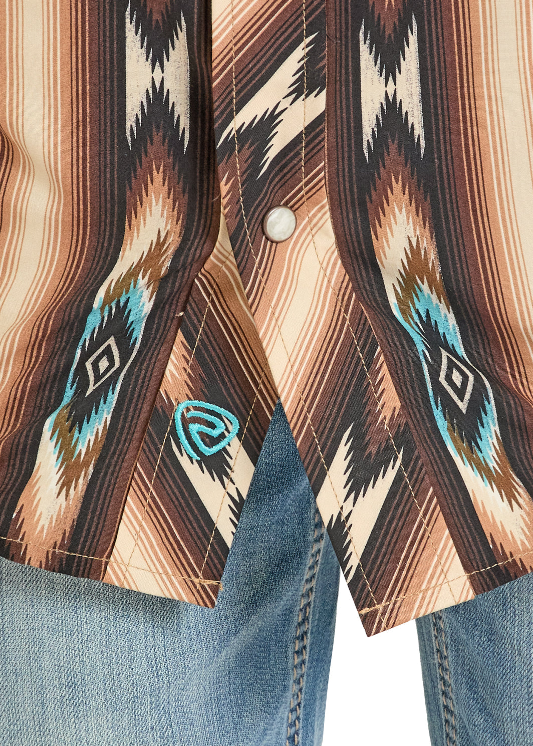 ROCK&ROLL KIDS DARK BROWN AZTEC STRIPE PRINTED  BBN2S08304