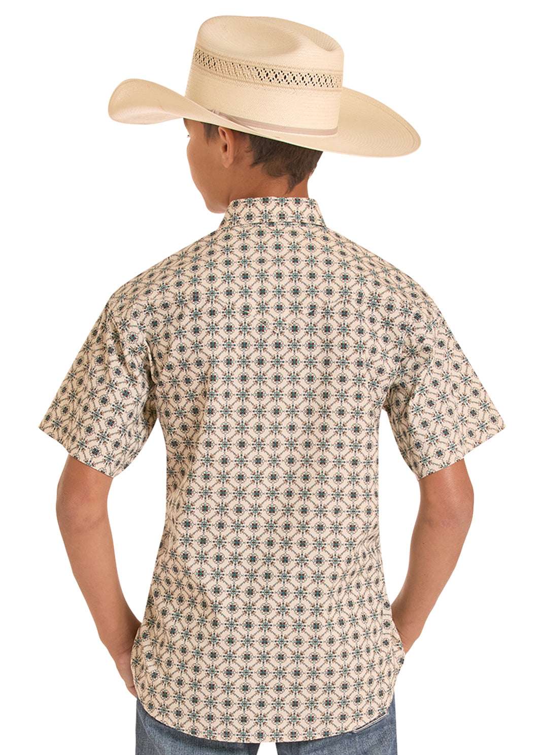 ROCK&ROLL BOYS TEAL RR MEDALLION PRINTED SS BBN3S08648 Laherradurawwnc.com