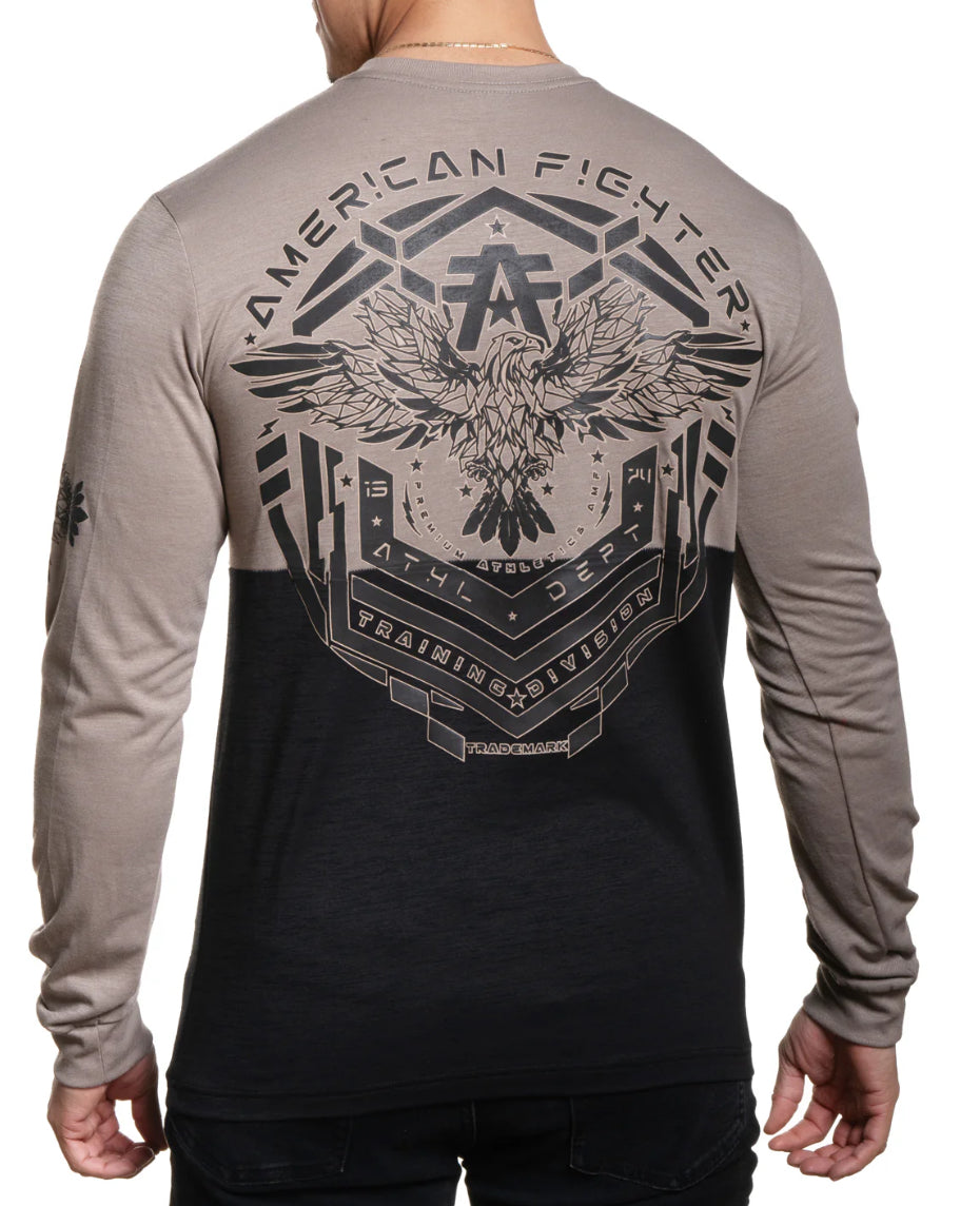 AMERICAN FIGHTER MEN T~SHIRT LONG SLEEVE SHIRT KHAKI FM16061
