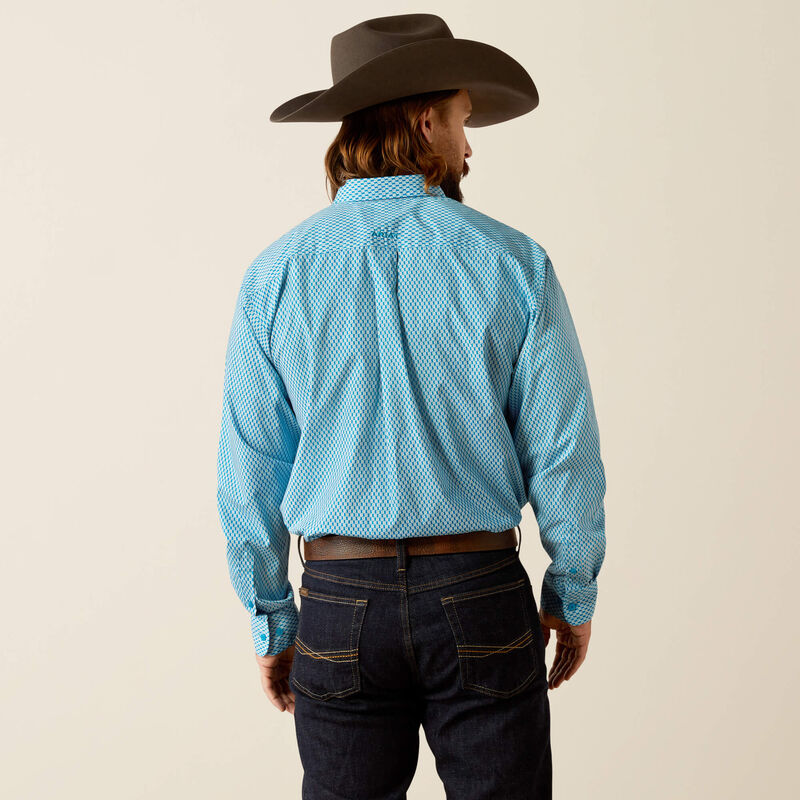 Ariat Johnson Long Sleeve Shirt Blue Classic Fit - 3897