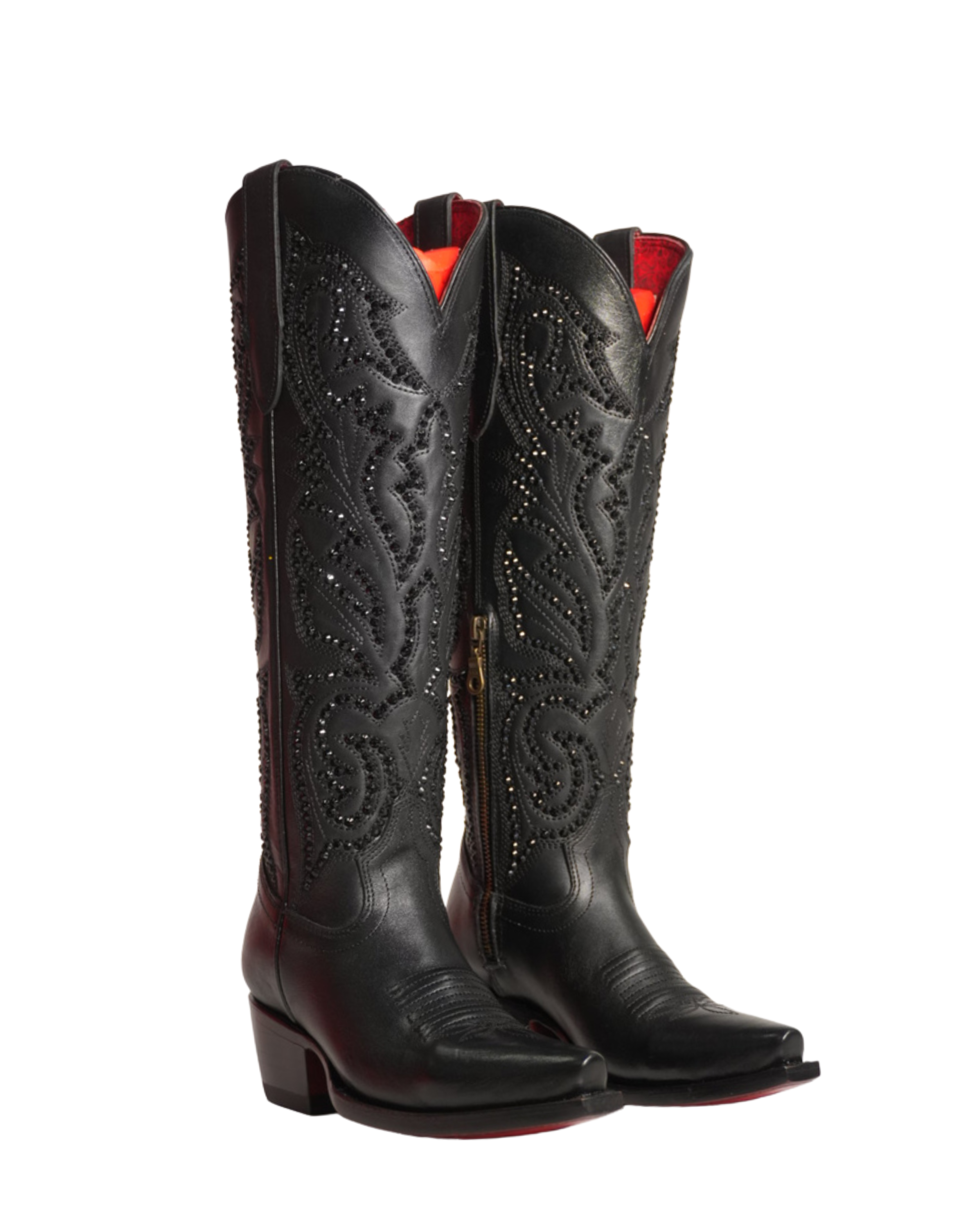 LA HERRADURA BOTA ALTA DE MUJER LUCILA PUNTUAL ALCE NEGRO PUNTA DE AGUJA