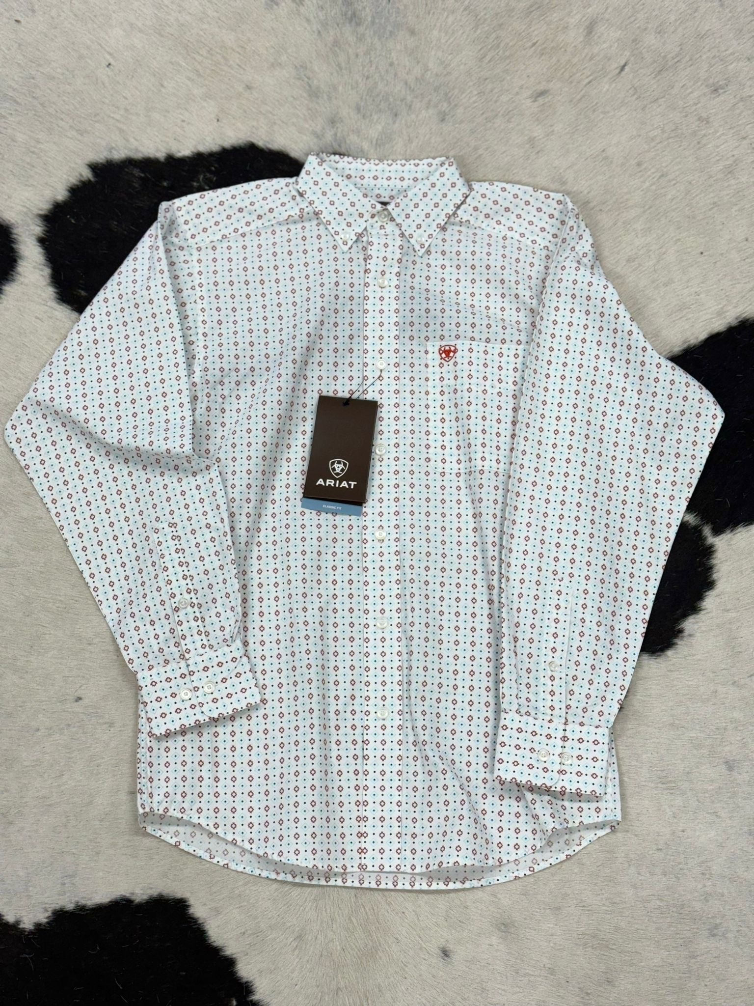 ARIAT KADE WHITE LONG SLEEVE SHIRT