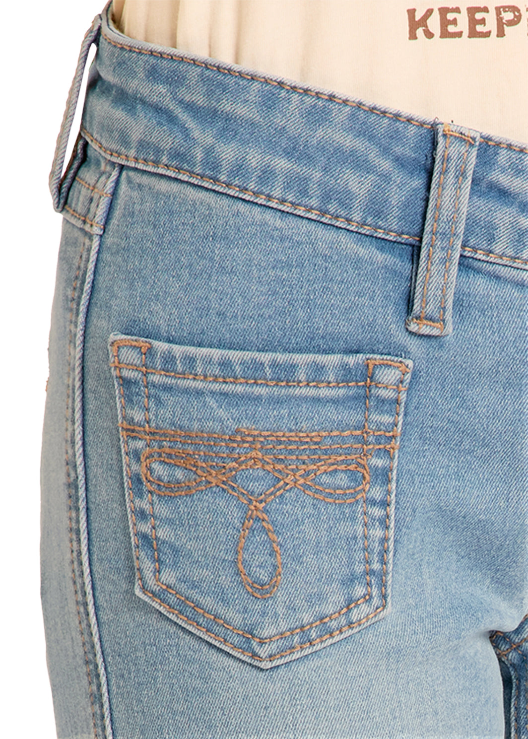 ROCK&ROLL GIRL JEANS LIGHT WASH DENIM - BG4MD09171