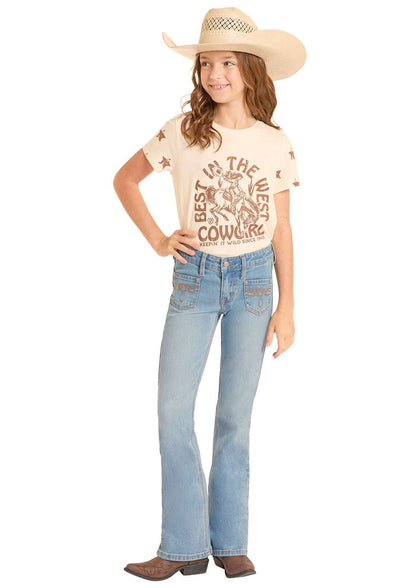 ROCK&ROLL GIRL JEANS LIGHT WASH DENIM - BG4MD09171