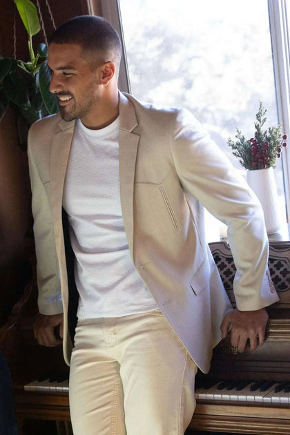PLATINI BEIGE SMOOTH LISO TELA RANCHER BLAZER W/ BROWN FLORAL INSIDE - BLW10523