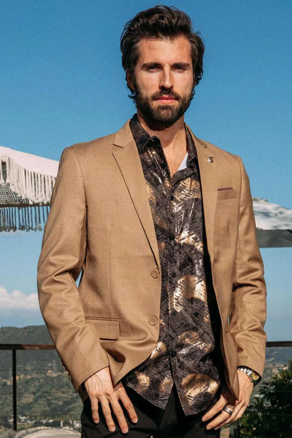 PLATINI MENS BLAZER BROWN - BLZ10806